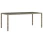 Preview: 9-tlg. Garten-Essgruppe mit Kissen Grau Poly Rattan und Glas