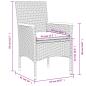 Preview: 7-tlg. Garten-Essgruppe mit Kissen Grau Poly Rattan und Glas