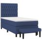 Preview: Boxspringbett mit Matratze Blau 90x190 cm Stoff