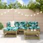 Preview: ARDEBO.de - 5-tlg. Garten-Lounge-Set mit Kissen Imprägniertes Kiefernholz