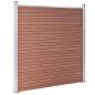 Preview: WPC Zaun-Set 4 Quadrate + 1 Schräge 792x186 cm Braun