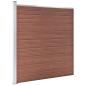 Preview: WPC Zaun-Set 4 Quadrate + 1 Schräge 792x186 cm Braun