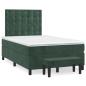 Preview: ARDEBO.de - Boxspringbett mit Matratze Dunkelgrün 120x190 cm Samt