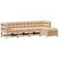 Preview: 5-tlg. Garten-Lounge-Set mit Kissen Massivholz Kiefer
