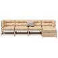 Preview: 5-tlg. Garten-Lounge-Set mit Kissen Massivholz Kiefer