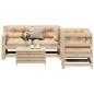 Preview: 5-tlg. Garten-Lounge-Set mit Kissen Massivholz Kiefer