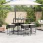 Preview: 7-tlg. Gartenbar-Set mit Kissen Schwarz Poly Rattan