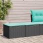 Preview: ARDEBO.de - 2-tlg. Garten-Sofagarnitur mit Kissen Schwarz Poly Rattan