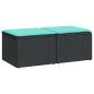 Preview: 2-tlg. Garten-Sofagarnitur mit Kissen Schwarz Poly Rattan