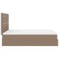 Preview: ARDEBO.de - Ottoman-Bett mit Matratze Cappuccino-Braun 140x190cm Kunstleder