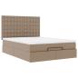Preview: Ottoman-Bett mit Matratze Cappuccino-Braun 140x190cm Kunstleder
