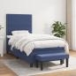 Preview: ARDEBO.de - Boxspringbett mit Matratze Blau 100x200 cm Stoff