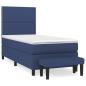 Preview: Boxspringbett mit Matratze Blau 100x200 cm Stoff