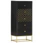 Preview: Schubladenschrank Schwarz Golden 45x30x105cm Mangoholz