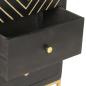 Preview: Schubladenschrank Schwarz Golden 45x30x105cm Mangoholz