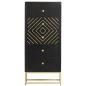 Preview: Schubladenschrank Schwarz Golden 45x30x105cm Mangoholz