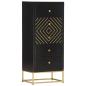 Preview: Schubladenschrank Schwarz Golden 45x30x105cm Mangoholz