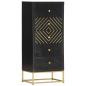 Preview: Schubladenschrank Schwarz Golden 45x30x105cm Mangoholz