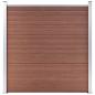 Preview: WPC Zaun-Set 7 Quadrate + 1 Schräge 1311x186 cm Braun