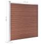 Preview: WPC Zaun-Set 7 Quadrate + 1 Schräge 1311x186 cm Braun