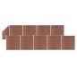 Preview: ARDEBO.de - WPC Zaun-Set 9 Quadrate + 1 Schräge 1657x186 cm Braun