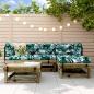 Preview: ARDEBO.de - 5-tlg. Garten-Lounge-Set mit Kissen Imprägniertes Kiefernholz