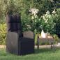 Preview: ARDEBO.de - Gartensessel Verstellbar mit Kissen Schwarz Poly Rattan