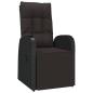 Preview: Gartensessel Verstellbar mit Kissen Schwarz Poly Rattan