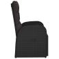 Preview: Gartensessel Verstellbar mit Kissen Schwarz Poly Rattan