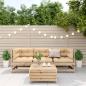 Preview: 4-tlg. Garten-Lounge-Set mit Kissen Massivholz Kiefer