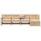 Preview: 5-tlg. Garten-Lounge-Set mit Kissen Massivholz Kiefer
