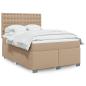 Preview: ARDEBO.de - Boxspringbett Matratze Cappuccino-Braun 140x190cm Kunstleder