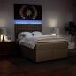 Preview: Boxspringbett Matratze Cappuccino-Braun 140x190cm Kunstleder