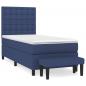 Preview: Boxspringbett mit Matratze Blau 80x200 cm Stoff
