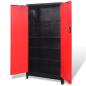 Preview: Werkzeugschrank mit 2 Türen Stahl 90x40x180 cm Schwarz/Rot
