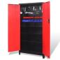 Preview: Werkzeugschrank mit 2 Türen Stahl 90x40x180 cm Schwarz/Rot