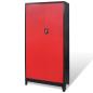 Preview: Werkzeugschrank mit 2 Türen Stahl 90x40x180 cm Schwarz/Rot