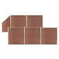 Preview: ARDEBO.de - WPC Zaun-Set 5 Quadrate + 1 Schräge 965x186 cm Braun