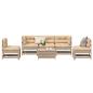 Preview: 6-tlg. Garten-Lounge-Set mit Kissen Massivholz Kiefer