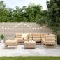 Preview: ARDEBO.de - 8-tlg. Garten-Lounge-Set mit Kissen Massivholz Kiefer