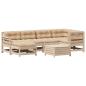Preview: ARDEBO.de - 7-tlg. Garten-Lounge-Set mit Kissen Massivholz Kiefer