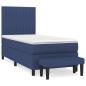Preview: Boxspringbett mit Matratze Blau 80x200 cm Stoff
