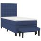 Preview: Boxspringbett mit Matratze Blau 90x200 cm Stoff