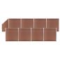 Preview: ARDEBO.de - WPC Zaun-Set 8 Quadrate + 1 Schräge 1484x186 cm Braun