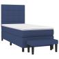 Preview: Boxspringbett mit Matratze Blau 90x190 cm Stoff