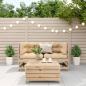 Preview: ARDEBO.de - 3-tlg. Garten-Lounge-Set mit Kissen Massivholz Kiefer