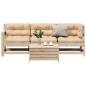 Preview: ARDEBO.de - 4-tlg. Garten-Lounge-Set mit Kissen Massivholz Kiefer