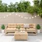 Preview: 4-tlg. Garten-Lounge-Set mit Kissen Massivholz Kiefer