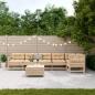 Preview: 7-tlg. Garten-Lounge-Set mit Kissen Massivholz Kiefer