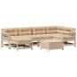 Preview: 7-tlg. Garten-Lounge-Set mit Kissen Massivholz Kiefer
